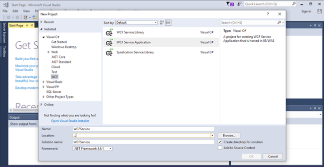 Create WCF Service In Visual Studio 2017